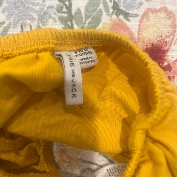 Janie Jack Collared Ruffle Ponte Dress Yellow 6-12 Mos - Picture 10 of 12